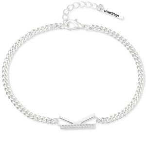 Unwritten Fine Silver Plated 7”+1” extender Bracelet with Cubic Zirconia